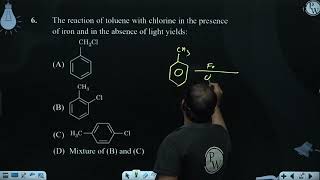 The reaction of toluene with chlorine in the presence of iron and in the absence of light yields [upl. by Yoho643]