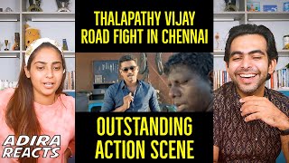 Theri Road Fight Scene Reaction  Thalapathy Vijay Reaction Video By Foreigners  Theri Movie [upl. by Nylsirk]