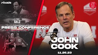 Nebraska Volleyball John Cook on No 1 overall seed in NCAA tournament Nov 26 2023 [upl. by Ajak]