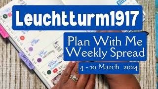 Leuchtturm1917 Plan With Me  4 thru 10 March 2024  No Sticker Kit [upl. by Duyne766]