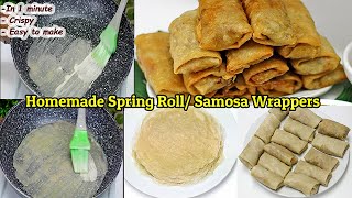 Easy Spring Roll amp Samosa Wrapper Using Liquid Batter in 1 min No Kneading No Swiping  No Rolling [upl. by Tish]