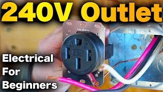 How To Install A 240V Outlet In Garage  EV Car Charger Welder And Electric Range Hubbell 14 50 [upl. by Chaddy]