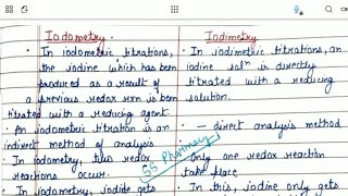 Difference between Iodometry and Iodimetry  Redox Titrations bpharmacynotes sem1 [upl. by Barker]