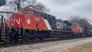 CN AC44C6Ms Trail on U759 through Kinmundy IL [upl. by Burch390]