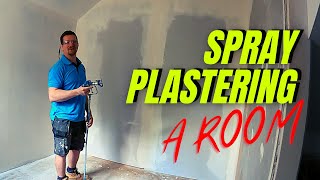 Spray Plastering A Room  Plastering For Beginners [upl. by Devland]