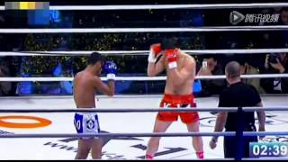 2013 K1 MAX Sanshou VS Muaty thai Zhang Kaiyin KO Longern Superpro Samui [upl. by Spanjian]