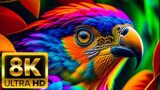 WILD BIRDS  8K 60FPS ULTRA HD  With Nature Sounds Colorfully Dynamic [upl. by Halueb810]