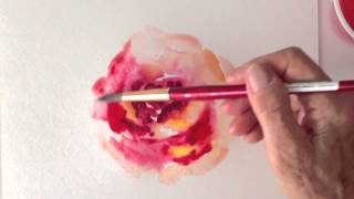 Red Rose watercolor tutorial how to paint fast and easy irmgardart [upl. by Hniht]