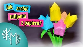 Jak zrobić tulipana z papieru na Dzień Mamy Tulipan origami z karteczek Kreatywna Mamy [upl. by Nomrej]