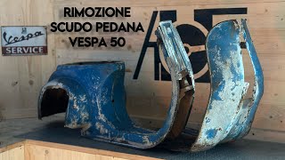 RIMOZIONE SCUDO PEDANA VESPA 50 N  Parte 1 [upl. by Adam230]