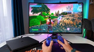 PS4 Slim On 27quot Curved Gaming Monitor  Fortnite POV Gameplay Test [upl. by Charleen]