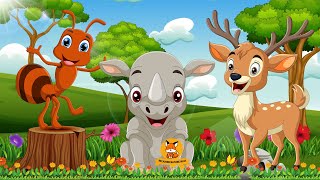 Happy Animal Moment Ant Sika Deer Rhino Wombat Wolverine  Animals Sound [upl. by Pack]