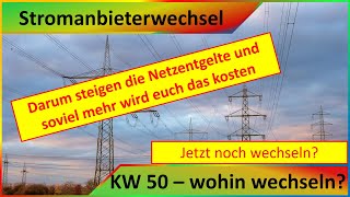 Stromanbieter und Stromtarif  Wohin wechseln  Wieviel steigen die Netzentgelte 2024  KW 50 [upl. by Mckale]