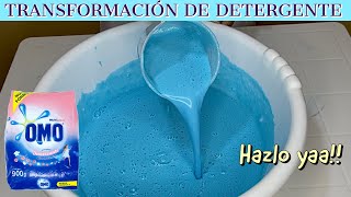 Transformacion de detergente en polvo OMO a detergente liquido para lavar [upl. by Ridglee]