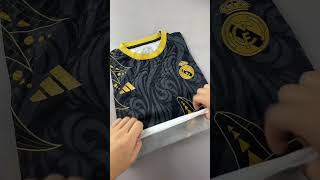 football 20242025 Real Madrid Black amp Golden Special Edition Player Version Soccer Jersey soccer [upl. by Hgielak]