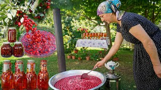 Making useful cornelian cherry jam for the winter  dried cornelian cherry and juice [upl. by Osbert423]