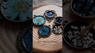 Resin Antique Bezels Pendant  antique bezels resinart driedflowers beauty dailyshorts diy [upl. by Irual479]