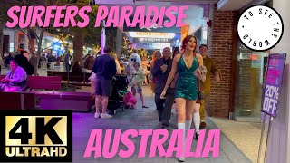 🇦🇺Surfers Paradise Gold Coast  Australia ASMR Walking Tour In 4k Hd60fps 🇦🇺 [upl. by Tran]