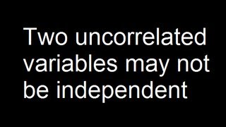 Two uncorrelated variables may not be independent [upl. by Saffian]