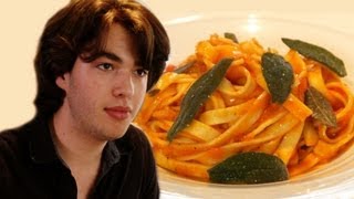 Teen Chef Shares Secret Pasta Sauce Recipe [upl. by Nally]