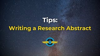 Tips Writing a Research Abstract [upl. by Alegnatal]