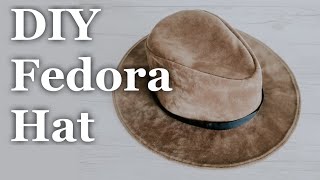 DIY FEDORA HAT from scratch  How to use your head measurement to draft and sew fedoracowboy hat [upl. by Malanie]