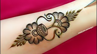 Very beautiful front hand mehndi design  easy stylish mehndi design  simple mehndi design mehndi [upl. by Teufert]