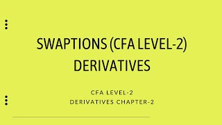 Swaptions in Derivatives  CFA Level2  Derivatives [upl. by Bertsche]