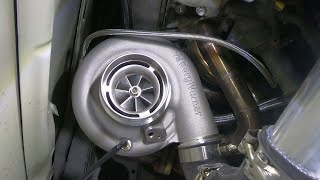 Borg Warner S300SXE 64 mm Turbo Gopro Under Hood Shot 28 PSI [upl. by Burbank408]