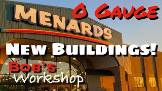 Menards O Gauge Buildings Jimbos Gym Moes Cycle Shop Calamity Caboose Works Lionel MTH Layout [upl. by Deevan]