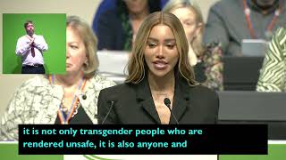 LGBT activist Munroe Bergdorf at UNISON conference [upl. by Anisor]