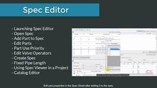 Spec Editor in AutoCAD Plant 3D English [upl. by Laersi]