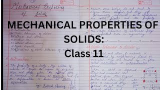 ELASTIC BEHAVIOUR OF SOLIDS  Mechanical Properties of Solids class 11 Physics  Elastic deformation [upl. by Ijies]