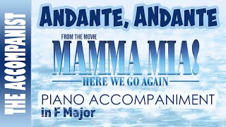 ANDANTE ANDANTE from MAMMA MIA HERE WE GO AGAIN  Piano Accompaniment Karaoke Lyrics in CC [upl. by Lia297]