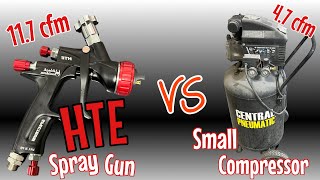 HIGH cfm spray gun LOW cfm compressor [upl. by Beckie]