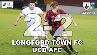 Longford Town FC v UCD Highlights 220918 [upl. by Aillicsirp]