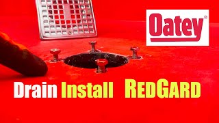 Oatey Shower Drain Installation w RedGard Waterproof Membrane  DIY for 25 [upl. by Trude]