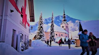 Kranjska Gora Alpine Ski Resort Slovenia  4K Virtual Walk [upl. by Delacourt]