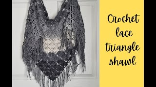 Crochet triangle lace shawl [upl. by Letnahc]