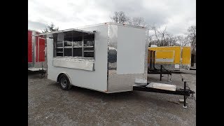 Concession Trailer 85 x 12 White Event Catering Food Review [upl. by Yrreiht]