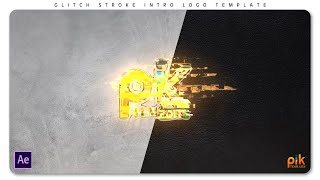 Free After Effect Logo Template 45  Glitch Stroke Intro Logo  Pik Templates [upl. by Neeron]