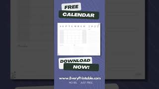 Printable September 2022 Calendar  Free Calendar PDF Download [upl. by Nosrak]