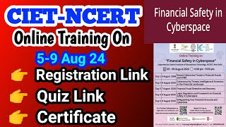 Online Training on Financial Safety in Cyberspace Organised by NCERTFree Online Certificate CIET [upl. by Lodmilla]