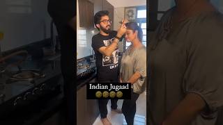 Indian jugaad 🤣🤣🤣 classywingsso hairstyle with lighter curl your hair with lighter [upl. by Arahd]