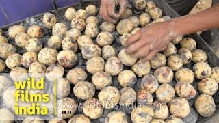 Men preparing Litti Chokha [upl. by Hadeis783]