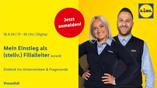 Mein Einstieg als stellvertretender Filialleiter Live QampA aus dem teamlidl [upl. by Lipfert]