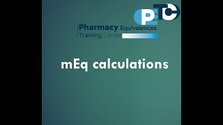 How to solve mEq calculation problems [upl. by Gnet]