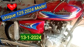 Unique 125 2024 Model Read Colour Price Latest Update In Karachi Pakistan [upl. by Anai]