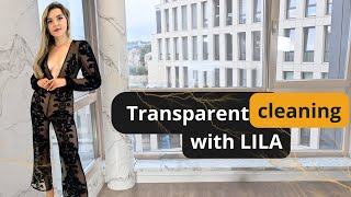 4K Transparent Cleaning with Lila Try On Haul  See Through Trailer [upl. by Nollad]