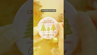 First Christmas As Grandparents  Personalized Circle Ceramic Ornament [upl. by Engedi523]